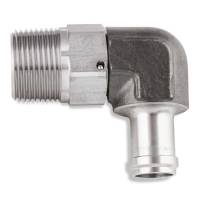Earl's 90° Adapter - 5/8" Hose Barb to 3/4" NPT Male Swivel - Stainless - Natural