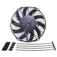 Derale Electric Fan - 9" Fan - Puller - 625 CFM - Curved Blade - 9-11/16 x 9-11/16" - 2" Thick - Plastic