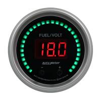 Auto Meter Sport-Comp Elite Combination Gauge - Digital - Electric - Fuel Level/Voltmeter - 2-1/16" Diameter - Black Face