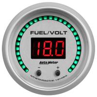 Auto Meter Ultra-Lite Elite Combination Gauge - Digital - Electric - Fuel Level/Voltmeter - 2-1/16" Diameter - White Face