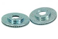 Baer Sport Brake Rotor - Directional/Drilled/Slotted - 11.02" OD - Iron - Zinc Plated - Jeep Cherokee/Comanche/Grand Cherokee/Wagoneer/Wrangler (Pair)