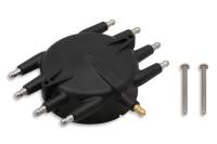 MSD Distributor Cap - HEI Style Terminals - Stainless Terminals - Screw Down - Black - Non-Vented - Crab Cap - MSD Pro-Billet - V8