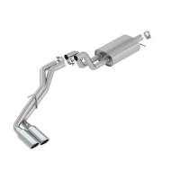 Borla S-Type Exhaust System - Single Side Exit - 2.75" Diameter - Dual 4" Polished Tips - Stainless - Natural - Ford Ranger 2019