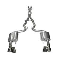 Corsa Xtreme Exhaust System - Cat-Back - 3" Diameter - Dual Rear Exit - Dual 4" Black Tips - Stainless - Natural - 5.0 L - GT