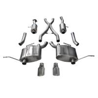 Corsa Sport Exhaust System - Cat-Back - 2.5" Diameter - Dual Rear Exit - 4.5" Polished Tips - Stainless - Natural - 5.7 L - Jeep Grand Cherokee 2011-19