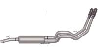 Gibson Dual Sport Exhaust System - Cat-Back - 2-1/2" Diameter - Dual Side Exit - 3-1/2" Polished Tips - Stainless - Natural - Ford Fullsize Truck 2009-11
