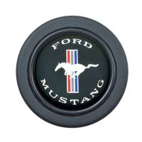 Steering Wheels and Components - NEW - Horn Buttons - NEW - GT Performance - GT Performance Horn Button - Ford Mustang Logo - Aluminum - Black Anodize - 5/6 Bolt Steering Wheels