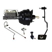 Leed Brakes - Leed Master Cylinder and Booster - 1" Bore - Dual Integral Reservoir - 8" OD - Single Diaphragm - Pedal Included - Steel - Black - Manual Transmission - Ford Mustang 1967-70