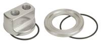 Oil Filter Adapters and Components - Oil Filter Bypass Adapters - Derale Performance - Derale Oil Filter Adapter - Bypass - Block Mount - 13/16-16" Center Thread - 1/2" NPT Inlet - 1/2" NPT Outlet - Aluminum - Polished