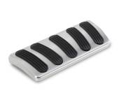 Lokar Curved Brake Pedal Pad - Rubber Pads - Billet Aluminum - Brushed - Automatic - GM A-Body 1964-72