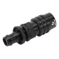 Jiffy-Tite 3000 Series Quick Release Adapter - Straight - 8 AN Hose Barb to Quick Release Socket - Valved - FKM Seal - Aluminum - Black Anodize