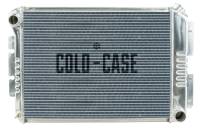 Cold-Case Aluminum Radiator - 27.5" W x 18.5" H x 3" D - Driver Side Inlet - Passenger Side Outlet - Polished - Manual - Big Block Chevy - GM F-Body 1967-68