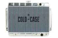Cold-Case Aluminum Radiator - 27.75" W x 20.125" H x 3" D - Passenger Side Inlet - Passenger Side Outlet - Polished - Automatic - GM A-Body 1964-65