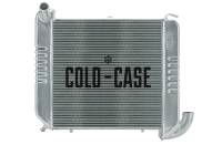 Cold-Case Radiators - Cold-Case Aluminum Radiator - 24.5" W x 18" H x 3" D - Driver Side Inlet - Passenger Side Outlet - Polished - Small Block Chevy - Chevy Corvette 1963-68