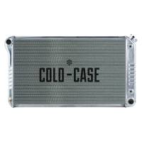 Cold-Case Aluminum Radiator - 34.75" W x 18.75" H x 3" D - Driver Side Inlet - Passenger Side Outlet - Polished - Automatic - GM A-Body 1968-77