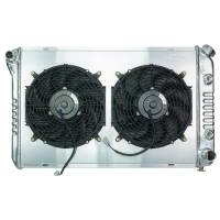 Radiators and Components - Cold-Case Aluminum Performance Radiator and Fan Kits - Cold-Case Radiators - Cold-Case Aluminum Radiator and Fan - 32" W x 18.5" H x 3" D - Driver Side Inlet - Passenger Side Outlet - Polished - Automatic - GM G-Body 1984-87