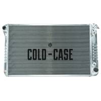 Cold-Case Aluminum Radiator - 34" W x 18.6" H x 3" D - Driver Side Inlet - Passenger Side Outlet - Polished - Automatic - GM Fullsize Truck 1967-76