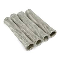 Design Engineering Protect-A-Boot Spark Plug Boot Sleeve - 7" Long - Woven Fiberglass - Silver (Set of 4)