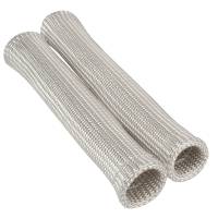 Design Engineering Protect-A-Boot Spark Plug Boot Sleeve - 7" Long - Woven Fiberglass - Silver - Set of 2