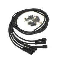 PerTronix Flame-Thrower Spark Plug Wire Set - 7 mm - Black - Straight Plug Boots - Socket Style - Universal 6 Cylinder