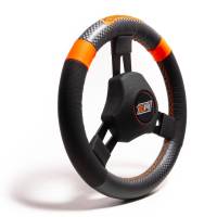 Competition Steering Wheels - Aluminum - 11" Aluminum Steering Wheels - MPI - MPI Quarter Midget Steering Wheel - 11" Diameter - 3-Spoke - 1-1/4" Dish - Synthetic Grip - Black