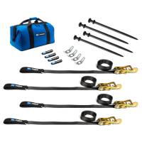 Tools & Pit Equipment - Mac's Custom Tie-Downs - Mac's Canopy Hold Down Kit - Carry Case/Cinch Straps/Stakes/Stake Fittings