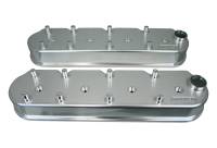 Moroso Valve Cover - 2-1/2" Height - Breather Hole - Coil Mounting Bosses - Moroso Logo - Aluminum - Natural - GM LS-Series (Pair)