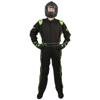 Velocity Race Gear - Velocity 1 Sport Suit - Black/Fluo Green - Large - Image 2
