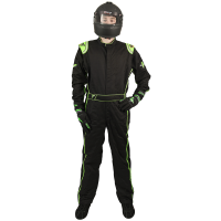 Velocity Race Gear - Velocity 1 Sport Suit - Black/Fluo Green - Medium/Large - Image 3