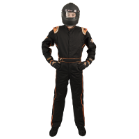 Velocity Race Gear - Velocity 1 Sport Suit - Black/Fluo Orange - Large - Image 2