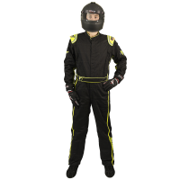 Velocity Race Gear - Velocity 1 Sport Suit - Black/Fluo Yellow - Medium/Large - Image 3