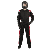 Velocity Race Gear - Velocity 1 Sport Suit - Black/Red - Large - Image 3