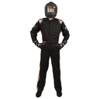 Velocity Race Gear - Velocity 1 Sport Suit - Black/Silver - Medium/Large - Image 2
