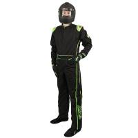 Shop Multi-Layer SFI-5 Suits - Velocity 5 Race Suits - SALE $299.99 - SAVE $50 - Velocity Race Gear - Velocity 5 Race Suit - Black/Fluo Green - Large