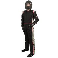 Velocity 5 Race Suit - Black/Silver - X-Large