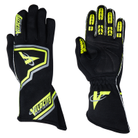 Safety Equipment - Racing Gloves - Velocity Race Gear - Velocity Fusion Glove - Black/Fluo Yellow/Silver - XX-Large