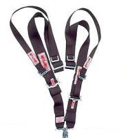 Simpson HANS Compatible Latch Type Shoulder Harness w/ HANS Top Strap - Wrap Around - Red