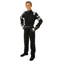 Simpson Performance Products - Simpson Legend II Youth Racing Suit - Black / White - Small - Image 1