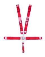 Simpson 5 Point Latch F/X System - 62" Bolt-In Individual Shoulder Harness - Pull Down Adjust - Red
