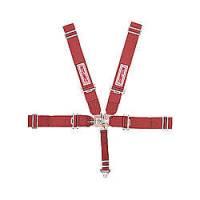 Simpson 5 Point Latch & Link Restraint System - 55" Wrap Around Seat Belt - Pull Down - Individual Harness - Wrap Around - Red