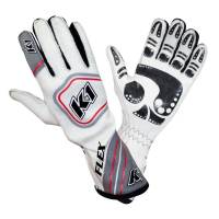 Shop All Auto Racing Gloves - K1 RaceGear Flex Gloves - $115.99 - K1 RaceGear - K1 RaceGear Flex Glove - White/Grey/Red - X-Large