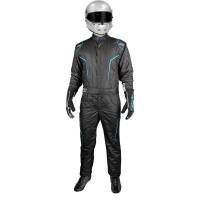 K1 RaceGear GT2 Suit - Black / FLO Blue - Size: 2X-Large / Euro 64
