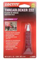 Sealers, Gasket Makers and Adhesives - Thread Locking Compounds - Loctite - Loctite Threadlocker 222 Low Strength Purple - 6 ml Bottle