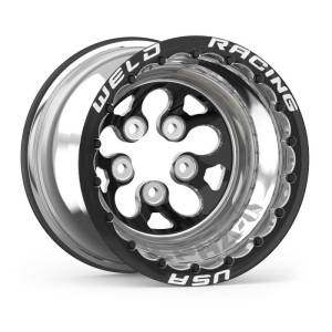 Wheels and Tire Accessories - Weld Racing Wheels - Weld Racing Alpha-1 Black Anodized Rear Drag Wheels