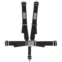 Seat Belts & Harnesses - Racing Harnesses - G-Force Racing Gear - G-Force Pro Series Latch & Link 5 Point Restraint System - Individual Shoulder Harness, Pull-Down Lap Belt - Bolt-In - Black