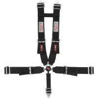 G-Force Pro Series 5 Pt. Camlock Restraint - H-Style Shoulder Harness - Pull-Down Adjust Lap - Black