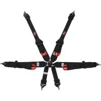 HOLIDAY SALE! - Seat Belt & Harness Holiday Sale - G-Force Racing Gear - G-Force Pro Series 6 Pt. Camlock Restraint - Pull-Up Adjust Lap - FIA 8853-2016 - HNR Ready - Black