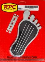 Racing Power Gas Pedal Pad Barefoot Steel Chrome - Each