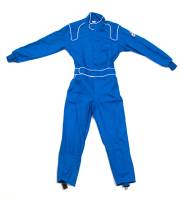 Crow Safety Gear - Crow Junior Single Proban® Layer 1-Piece Suit - SFI-3.2A/1 - Blue - Youth Medium (10-12) - Image 2