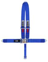Crow 5-Way Duck Bill 3" Latch & Link w/ V-Type Shoulder Harness - 55'' Lap Belt - Drag Racing Door Car - SFI 16.1 - Blue